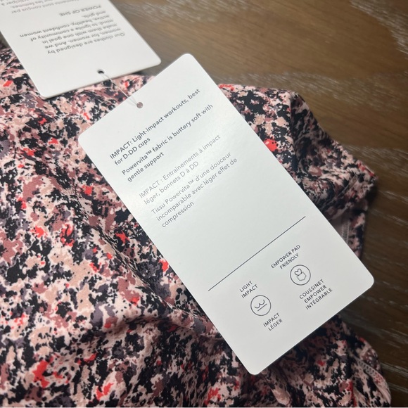 Athleta Conscious Crop Sports Bra Size 3X NWOT Pink Multi Yoga Gym - Picture 16 of 16